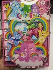 Care Bears Illustrated Plastic Cover A7 Blank Journal Diary Pink Rainbow Clouds