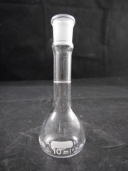 PYREX Glass Class A 10mL TC ±0.02mL Volumetric Flask Stopper Size #9 5642-10