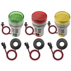 AC Voltage Current Monitor Meters with LED Display Pack of Three Units