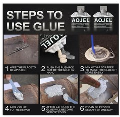 2-Part Epoxy Metal Glue – Heavy-Duty, Waterproof, High-Temp Epoxy – Bonds Ste…
