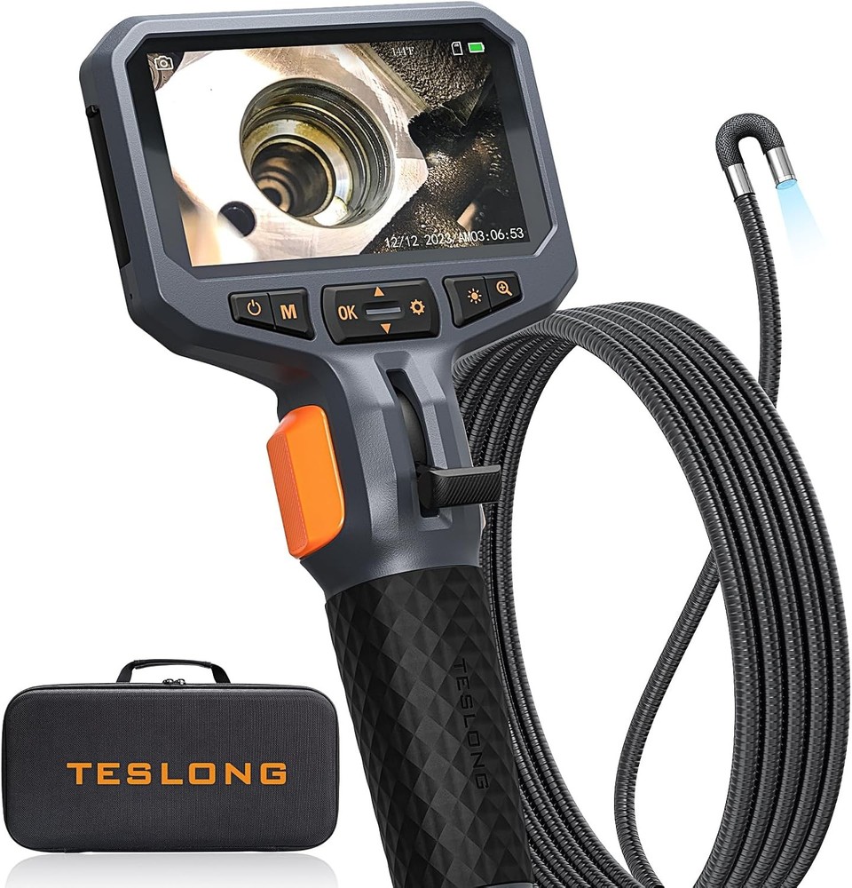 10FT Articulating Borescope with Light, 0.25inch Two-Way Endoscope Camera