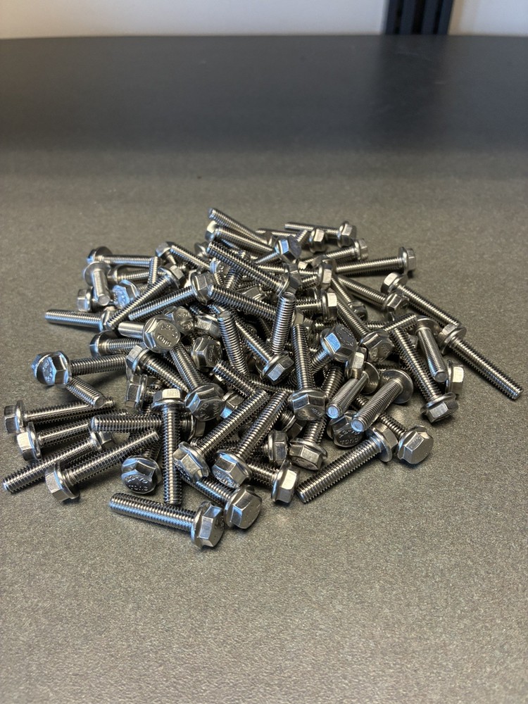 (100) M6 X 1.00 X 30 Stainless Steel DIN 6921 A2 Hex Flange Bolts M6x30mm Flange