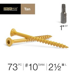 Rust Resistant Exterior Wood Screws 2-1/2″ – 73pcs Epoxy Coated with Torx Drive