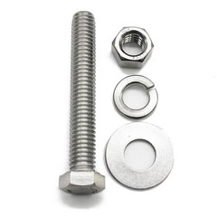 (10 Sets) 1/4-20×2 Stainless Steel Hex Head Screws Bolts, Nuts, Flat & Lock W…