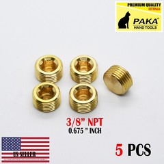 5Pcs 3/8″ NPT Male Brass Internal Hex Head Socket Pipe Plugs end cap