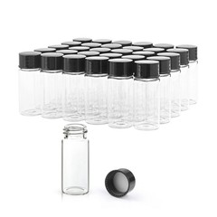 100pcs 10ml Clear Glass Vials, Sample Vials with Screw Caps Small Liquid Bottles