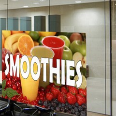 Decal Stickers Smoothies with Fruit Images Vinyl Store Sign Label