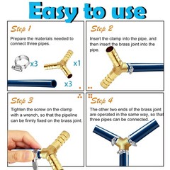 Tnuocke 2pcs Metaland Brass 3/8″ Hose Barb 3 Way Union Y type-3/8,