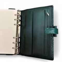 Filofax Barneys New York Lizard Leather Planner Hunter Green 6-Ring Organizer 20