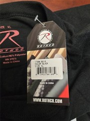 .= Rothco Men’s Security T-Shirt XL Black 2-Sided Cotton Poly Blend Short Sleeve