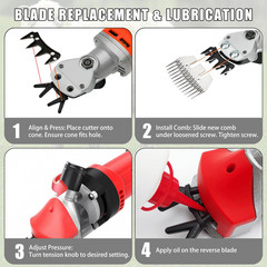 1000W Sheep Shears Electric Farm Livestock Haircut with Blades Professional Anim
