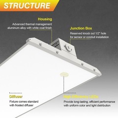 10PCS 160W LED Linear High Bay Shop Light UL Listed Adjustable 3500K/4000K/5000K