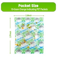 10 Gram Food Safe Desiccant Pack, Indicating Silica Gel Packet Moisture Absorber