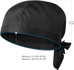 Chef Hat for Men Women – Adjustable Tie Back Chef Cap – Breathable Cotton Skull
