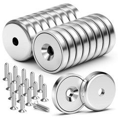 8Pack round Base Cup Magnet 100LBS Strong Rare Earth Magnet Heavy Duty