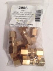 3/8″ Brass Compression Fittings-10 Pcs Per Bag