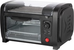 Premium hot dog roller with bun warmer, compact countertop design