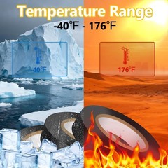 10 Pack Black Electrical Tape 3/4″ x 66ft Waterproof High Temperature Resistance