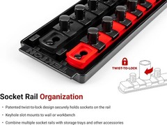 1/2 Inch Drive 6-Point Socket Set with Rails, 78-Piece-3/8-1-5/16 in., 10-32 mm
