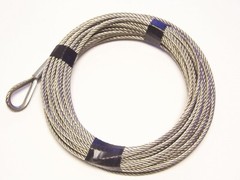 3/16″ x 25 ft Stainless Steel Winch Cable, SS Thimble & ZP Copper Sleeve Eye