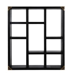MITREL 17.7×15.7-Inch Shadow Box Shelf 9-Slot Rustic 1 PCS, 9c-classic Black