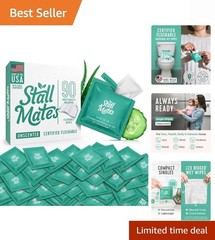 Flushable Wipes, Individually Wrapped, Travel Friendly, Unscented with Cucumb…