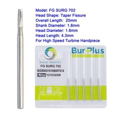 Wave Dental FGOS Surgical Burs Long Carbide Burr 25mm FG SURG 557 702 Round 4 6