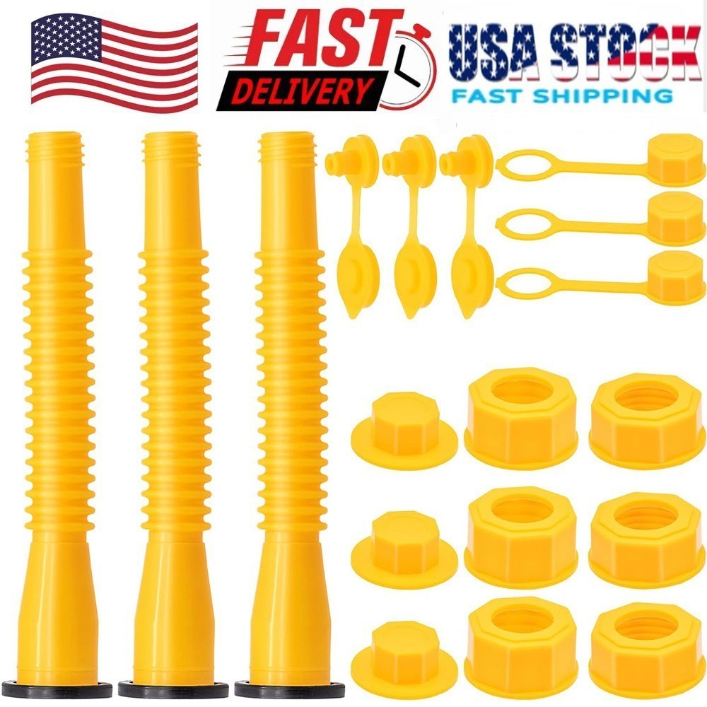 Universal Gas Can Spout Nozzle Replacement 3pcs Sets High Flow Fuel Kit BPA Free