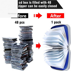 Siveit 48 CD DVD Case Holder Hard Plastic Disc Storage Wallet Binder Car Travel