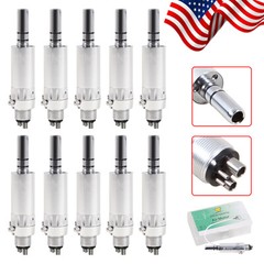 1-10 Dental Low Speed Air Motor Handpiece E-type 4Hole External Water Spray USA