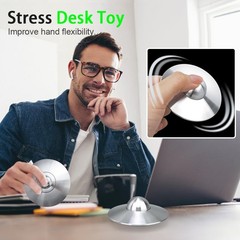 UFO Fidget Spinner Toy for Kids Adults, Alloy Metal 0.5 inches, Silver