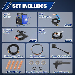 200A -110V/220V 6-In-1 Welding Machine Aluminum Mig/Flux Core Mig/Lift Tig/Stic