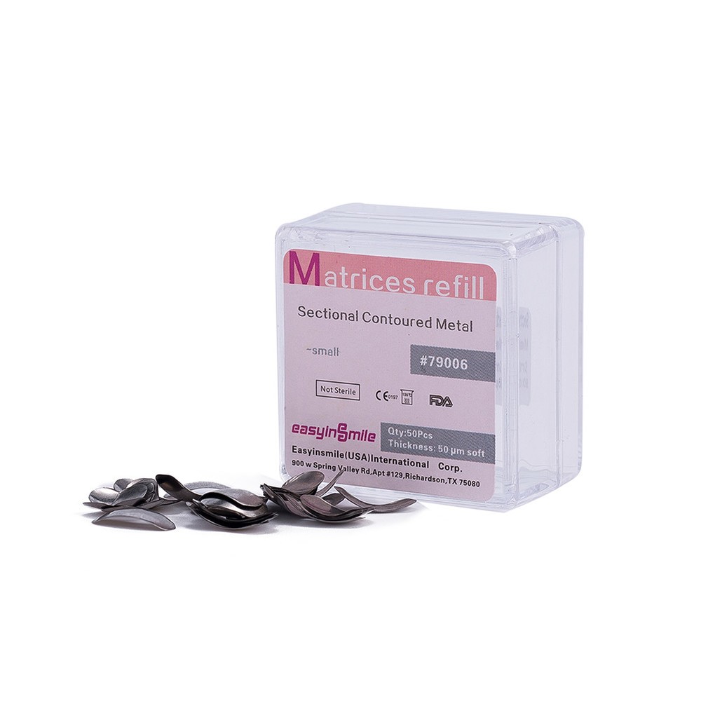50pcs/box Dental Matrices Refill Sectional Contoured Stainless Steel Matix Bands