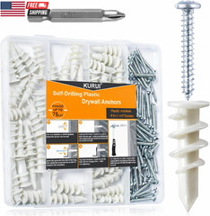 140Pcs #8 Self Drilling Drywall Anchors with Screws Kit, Heavy Duty Dry Wall Anc
