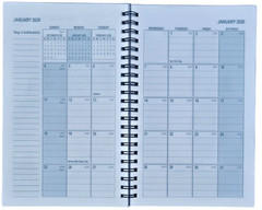 Signature 2026 Weekly & Monthly Planner Calendar, Jan-Dec, 5″x 8″ in – Grey