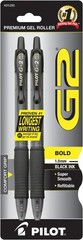 Pilot, G2 Premium Gel Roller Pens, Bold Point 1 Mm, Pack Of 2, Black