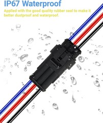 14AWG 3 Pin Plug Waterproof Connector, Male and Female Way Auto Electrical Wire