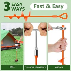 18”/30″ Long Ground Anchor, Heavy Duty Earth Anchors Ground Anchors Screw in Ki