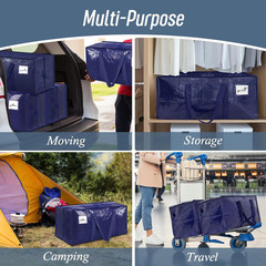 6 Pack Extra Heavy Duty Large Moving Bags with Strong Zipper & Comfortable Handl
