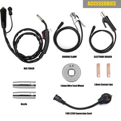 SIMDER MIG Welder 140A Flux Core Welder MIG/Stick 2 in 1 Welding Machine Gasl…