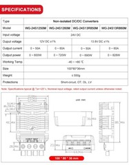 DC 24-36-48V to 12-13.8V 50-60A Step-down Converter Voltage Reducer Regulator