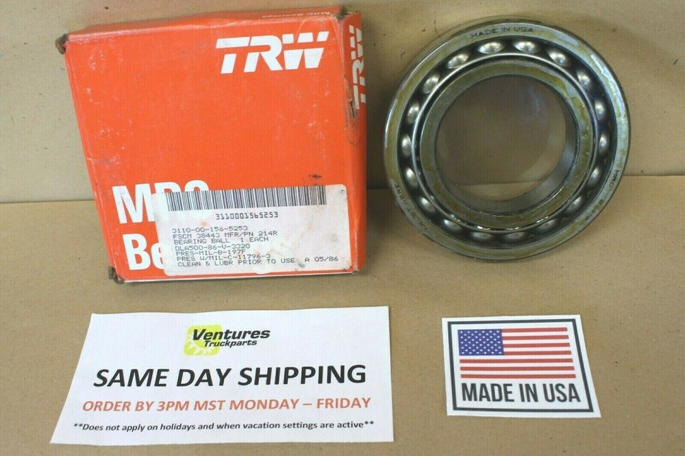 MRC 214R Angular Contact Ball Bearing Made in USA TRW New Old Stock Turbine