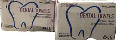 2 Cases Patient Bibs 13 x 18 Purple 3-ply Towels 500 Ct. Boxs Dental Towels