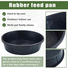 5 Pcs Rubber Feed Pan 12 Quart/ 3 Gallon Utility Horse Feed Bucket Rubber Bowl C