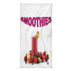 Vertical Vinyl Banner Multiple Sizes Smoothies with Background Outdoor