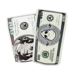 1g Mylar Bags Smell Proof Hundred Bill Design Matte Stand Up Zip Seal Bag