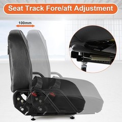 Universal Forklift Seat w/Retractable Belt – Curved Back, Fits Komatsu & More