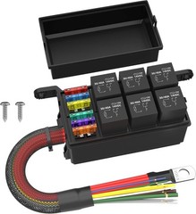 Automatic Operation 12V Relay Box – 6 Way Waterproof Panel with Fuses Included