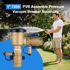 1″ 720A Pressure Vacuum Breaker Assembly, Brass Backflow Preventer Valve, 400PSI