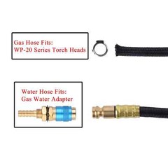 3.8m(12.5ft)/7.6m(25ft) TIG Torch Argon-Cooled Hose for WP 20 Quick Connector